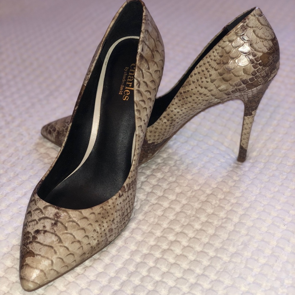 Charles David Snakeskin Heels